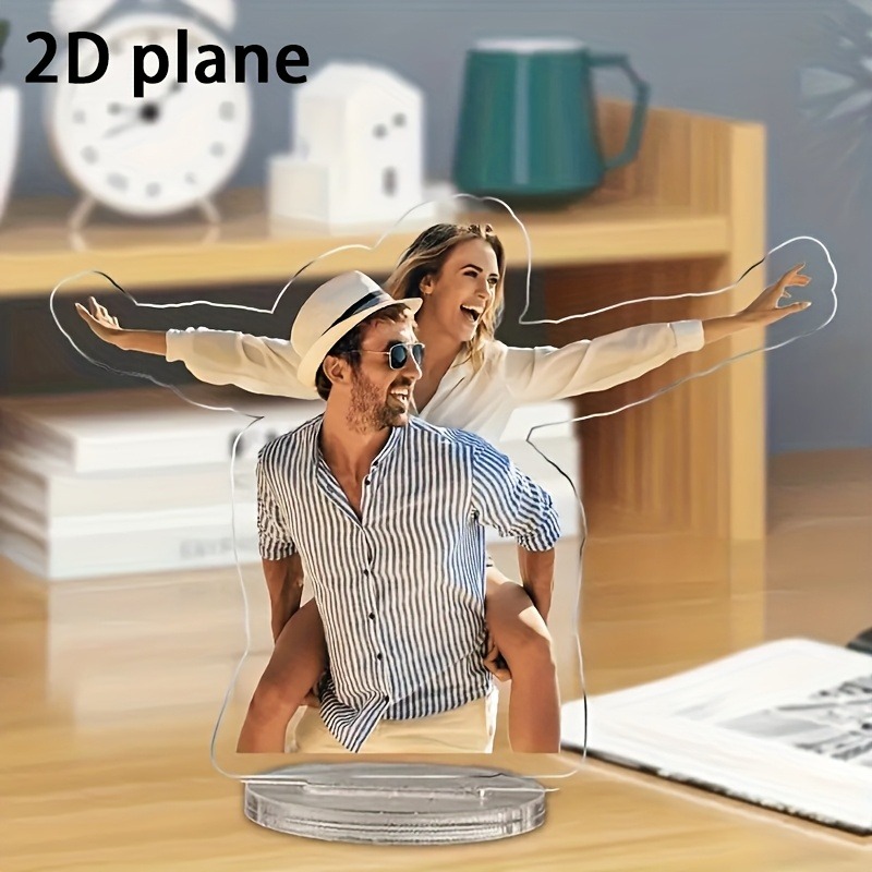 Event Support - 2Dカスタムウェディングカップル写真アクリルスタンド、クリエイティブなペットの記念品、卒業シーズンのギフト、コンパクトな卓上・家庭用装飾品
