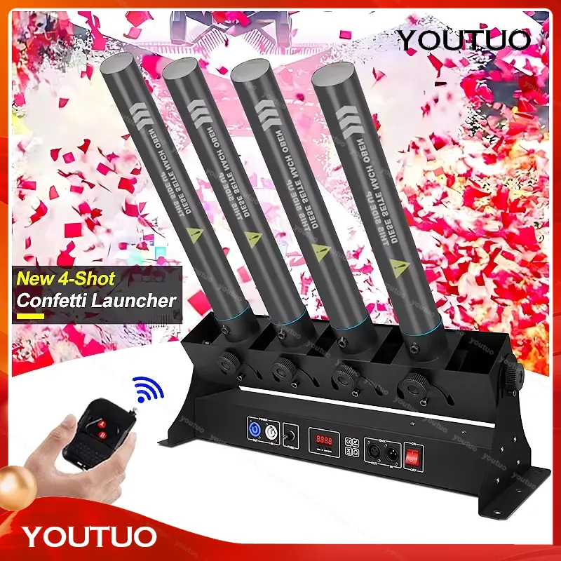 SHTX 4ヘッド電子式コンフェッティランチャー DMX ジ - Confetti Cannon Tube のレビューと価格