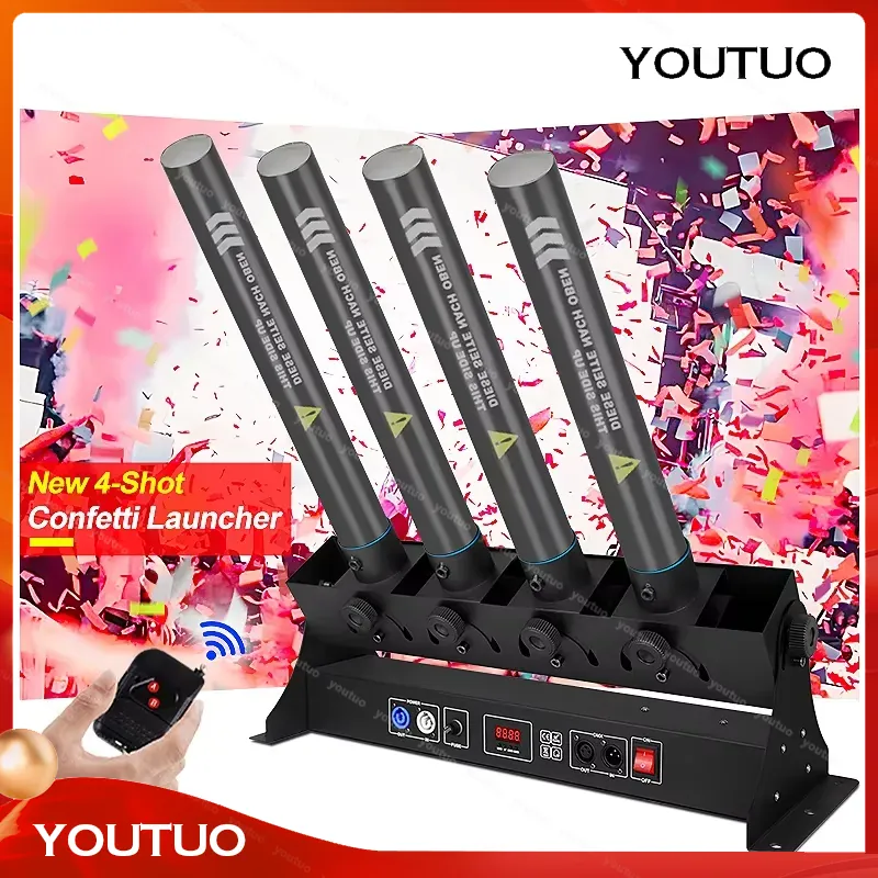 SHTX 4ヘッド電子式コンフェッティランチャー DMX ジ - Confetti Cannon Tube のレビューと価格