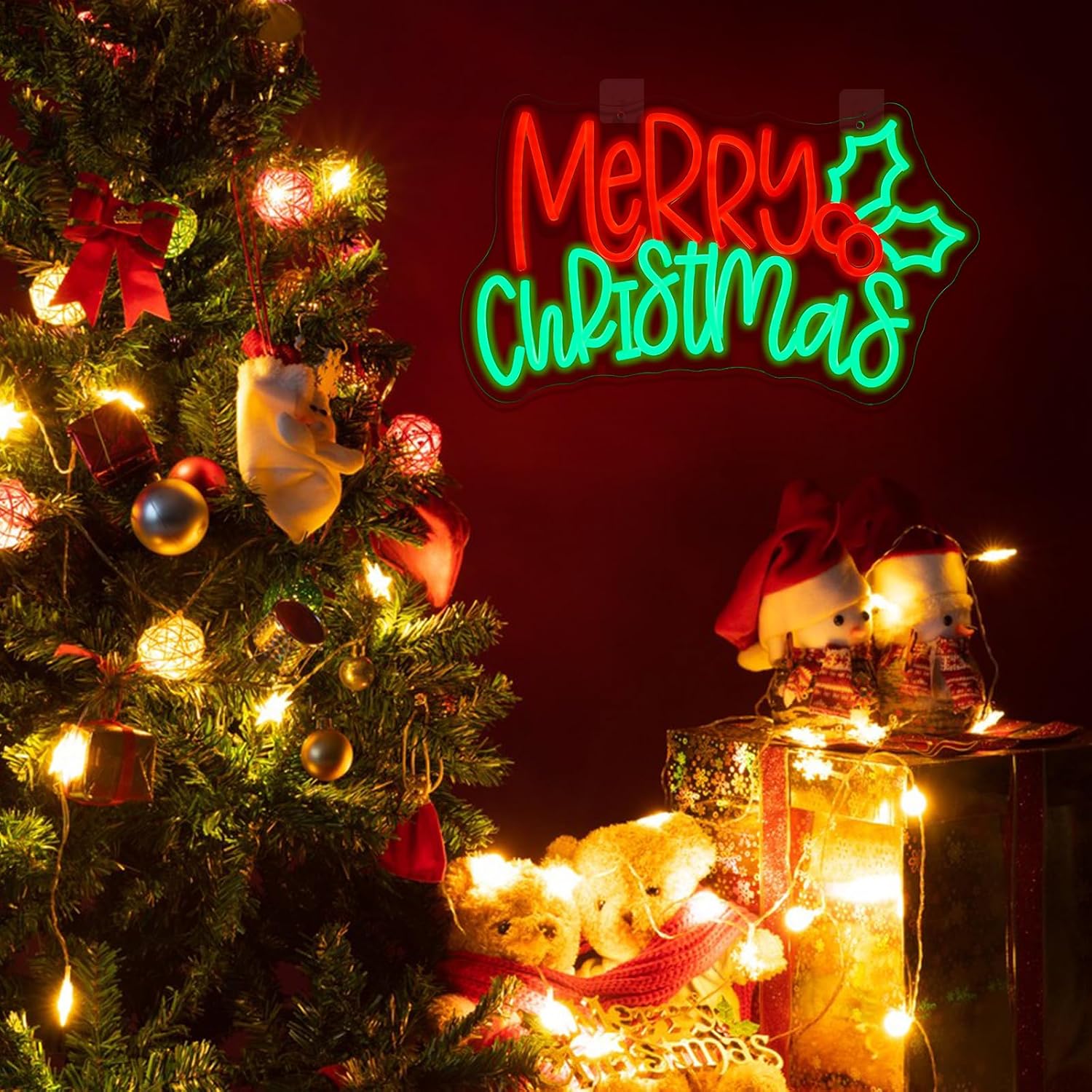 メリークリスマス！クリスマスパーティー、寝室、店舗の窓、ホリ - Neon Sign Party のレビューと価格