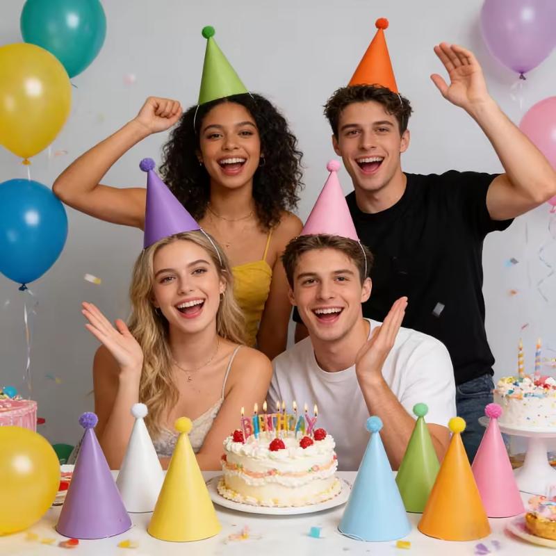 /HTF/10 カラフルな誕生日パーティー用帽子 |   マ - Party Hat Cone のレビューと価格